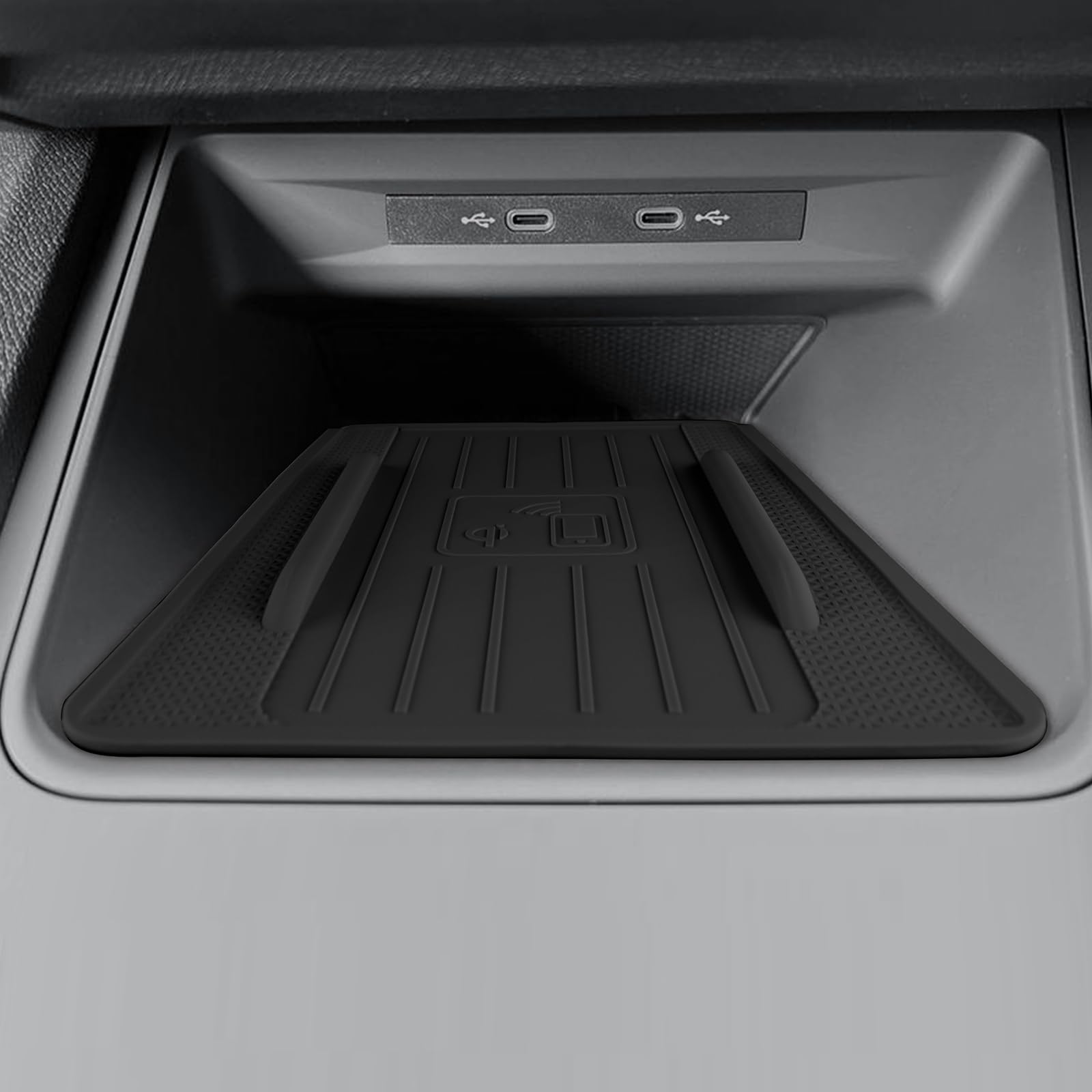 KUNGKIC Per Seat Formentor Cupra Leon New Energy 2020-2024, gel di silice per auto, tappetino antiscivolo per ricarica wireless, tappetino di ricarica senza fili, scaffale per smartphone antiscivolo