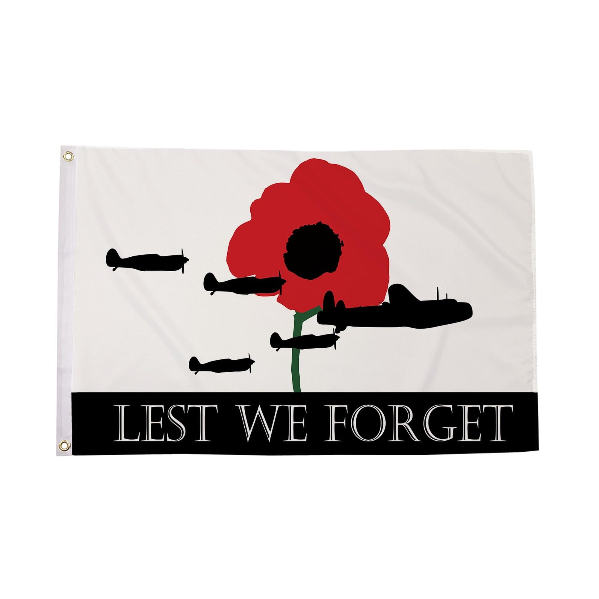 Flagtex Lest We Forget Flag RAF Small 3ft x 2ft (90cm x 60cm) - Remembrance Flag British Military Royal Air Force Tribute, Veterans Memorial Banner for Garden Display โ image 1