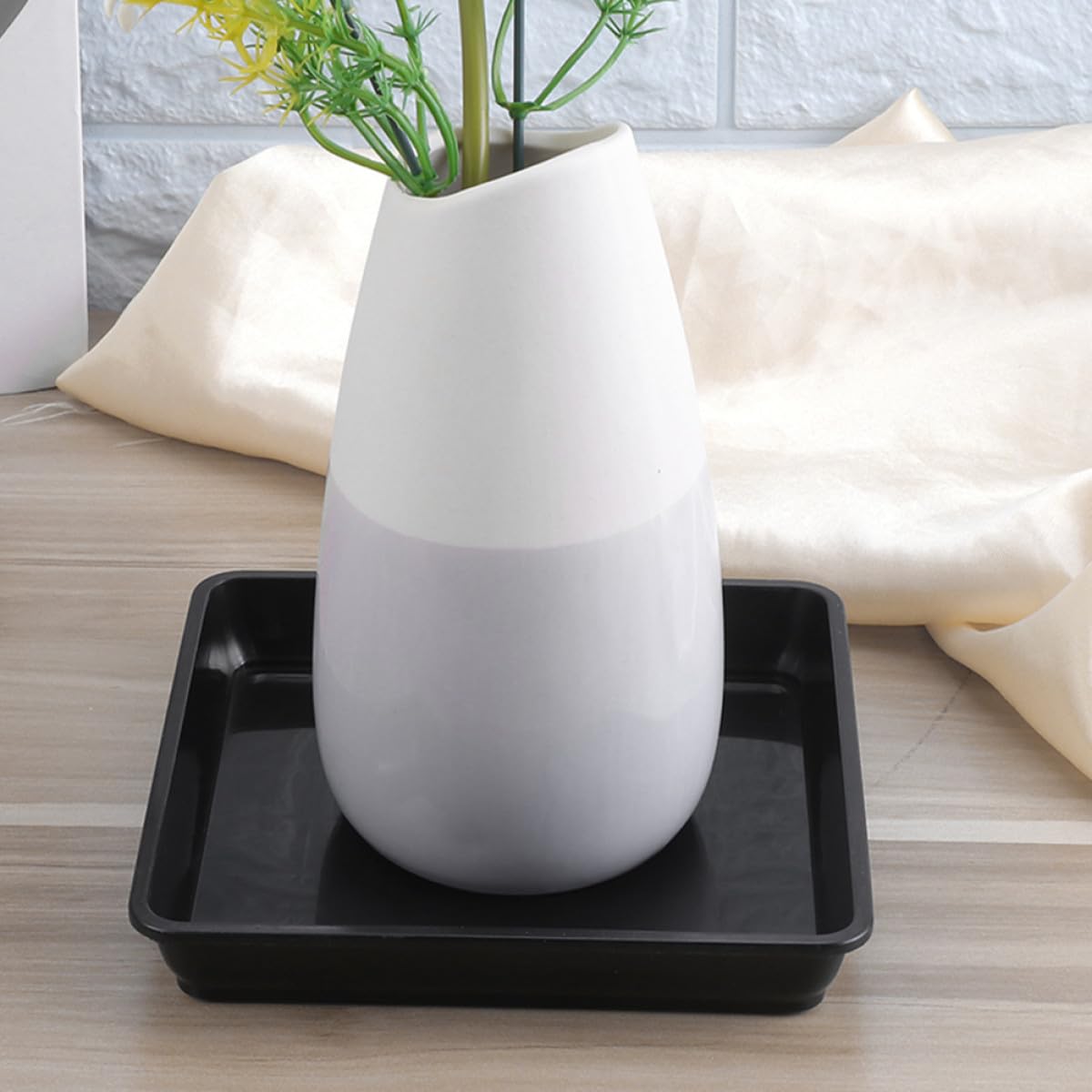 GLEAVI 15 Piezas Platillos Cuadrados para Macetas, Bandejas de Goteo de Plástico Negro 18x18 Cm, sin Agujeros para Plantas de Interior, Bandejas para Jardineras y Cuidado de Plantas