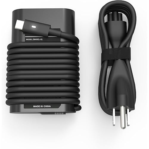 45W USB C Laptop Charger for Dell XPS 13 7390 2in1 9350 9380 9370 9333 9360 9310 9365 9300 Latitude 5289 5290 7370 5175 5285 HA45NM180 LA45NM150 Type C Power Cord Supply