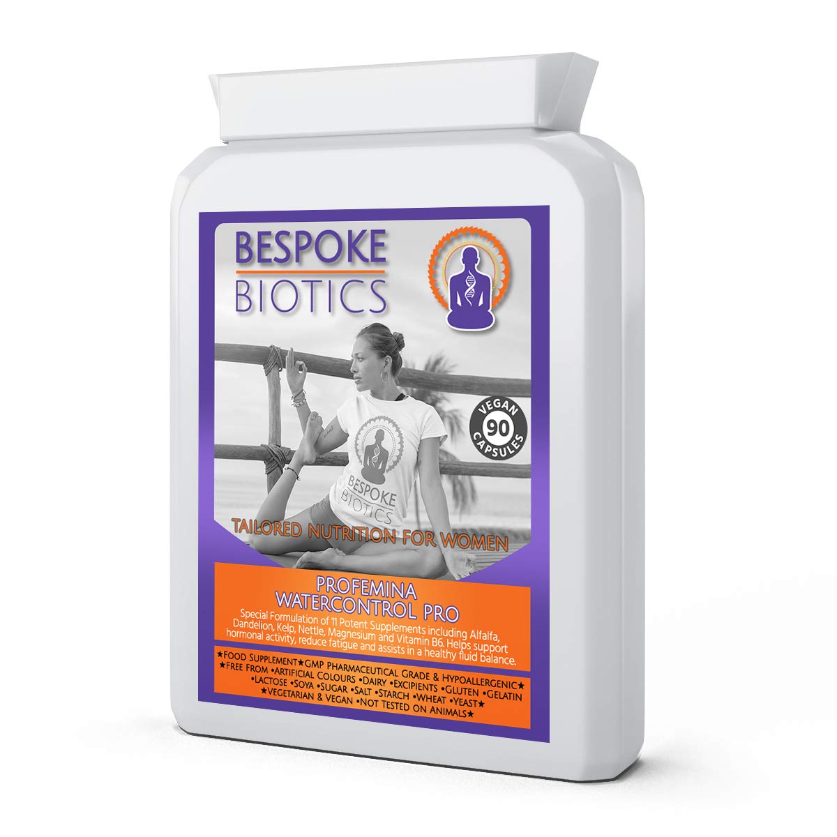 Water Control Plus | Electrolyte and Hormonal Balance Supplement for Women | Botanical Blend with Dandelion Magnesium Vitamin B6 | for Women | Puffiness| 90 Caps by Bespoke Biotics