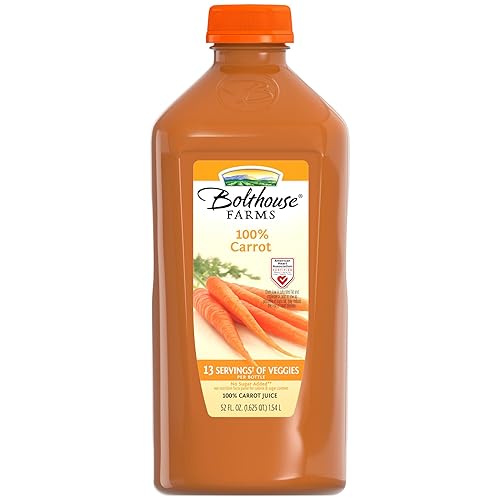 Bolthouse Farms Batido de jugo de verduras, 100% zanahoria, botella de 52 onzas líquidas