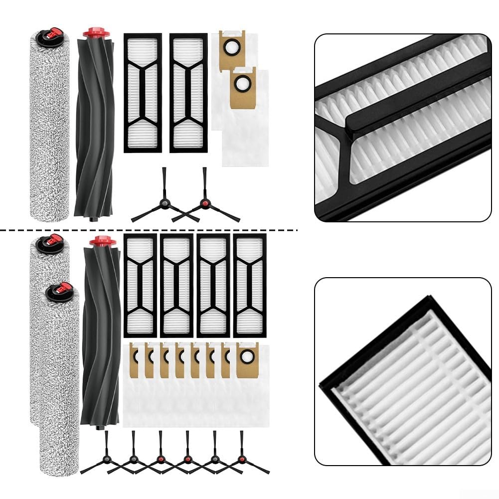 24 Stuks) Omni S1 Pro Reserveonderdelen Compatibel Met Eufy Omni S1 Pro Robotstofzuiger, 2 Rubberen Rolborstels, 2 Roldweilen, 8 Zijborstels, 6 Stofzakken, 6 HEPA-filters, Accessoireset