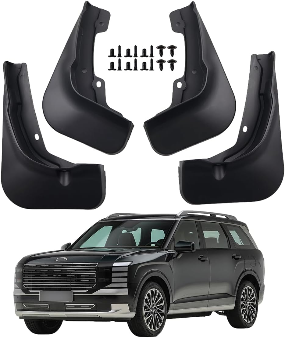Mud Flap for Hyundai 2026 Palisade Calligraphy Mud Splash Guard Front&Rear SUV Set of 4PCS Black Heavy Duty Compatible with Palisade Mudguard Exterior Accessories (Only Fit Calligraphy Model) For Palisade Calligraphy 2026