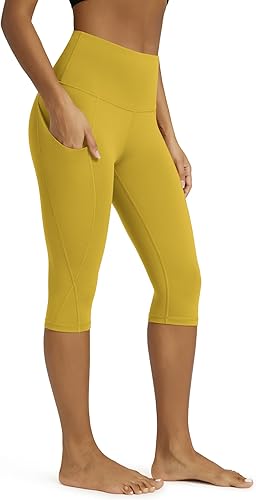 Miniatura 164 de ODODOS - Leggings tipo capri de mujer, no se traslucen y modelan el abdomen, con cintura alta y bolsillos; para hacer yoga, atletismo, ejercicio