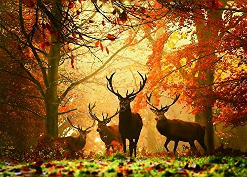 Jigsaw Puzzles 1000 Pieces for Adults Difficult Hard Jigsaw Puzzles for Women Men Premium Cardboard Precise Interlocking Elk Autumn