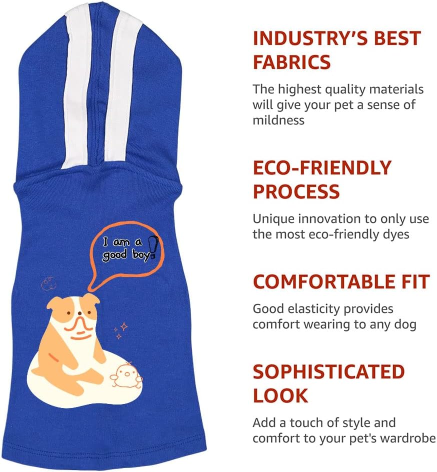 I'm a Good Boy Dog Shirt with Hoodie - Cute Design Dog Hoodie - Themed Dog Clothing - Pink White, S