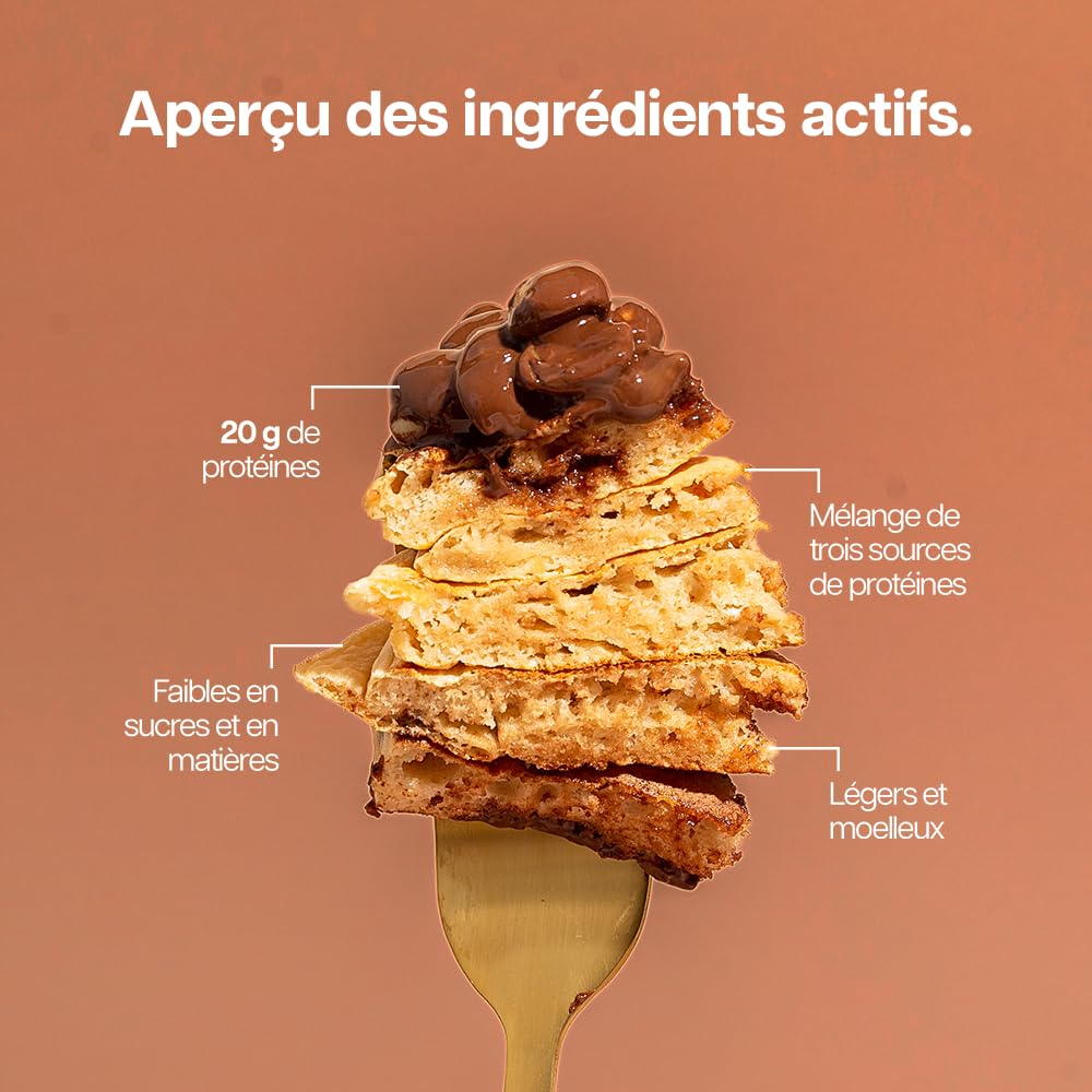 Protein Works | Loaded Protein Pancakes – GOLD Innovation, Préparation Pancakes Protéinés Premium, Petit-Déjeuner Riche en Protéines, Faible Sucre & Gras, Pépites de Choc au Lait, 16 Portions, 1kg