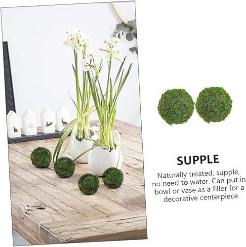 Miniatura 4 de Abaodam 2 bolas de musgo artificiales falsas, bolas de musgo artificiales, plantas verdes artificiales, bolas de musgo, decoración de pecera, bolas