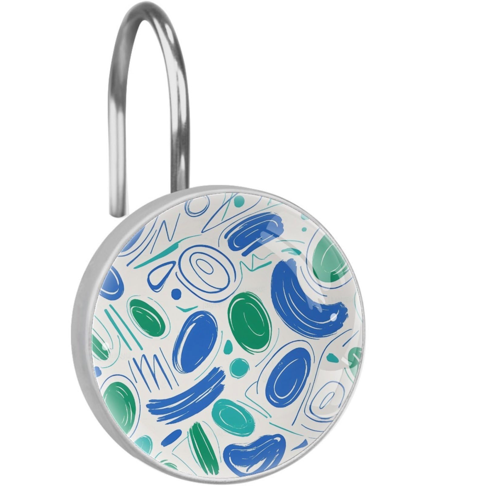 VAPOKF Decorative Shower Curtain Hook, Abstract Pattern Rustproof Stainless Steel Shower Curtain Hook for Bathroom, Shower Curtain Hangers for Shower Rod