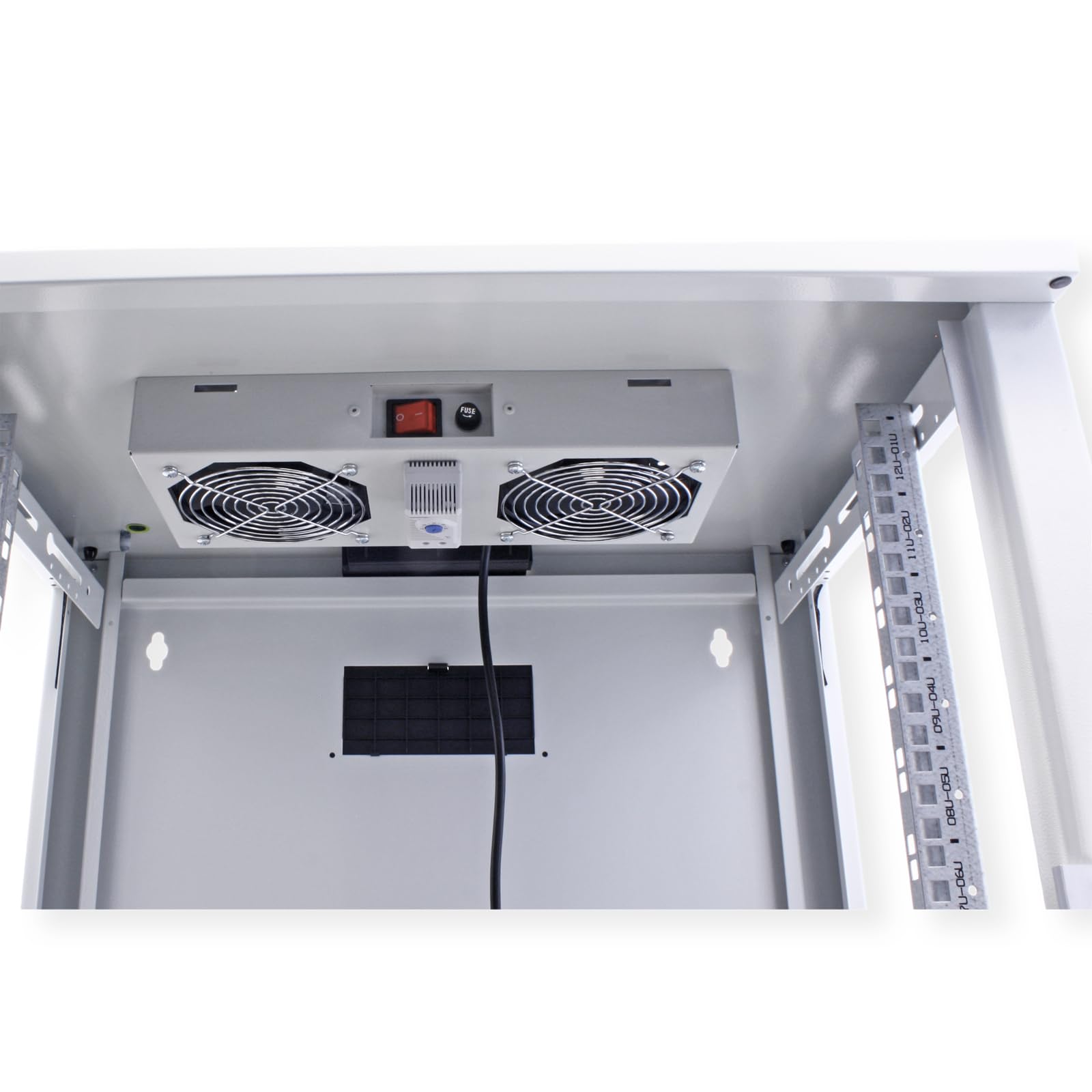 ROLINE Unidad de ventilación 2 Ventiladores, para Carcasa de Pared de 19 Pulgadas, Gris, termostato