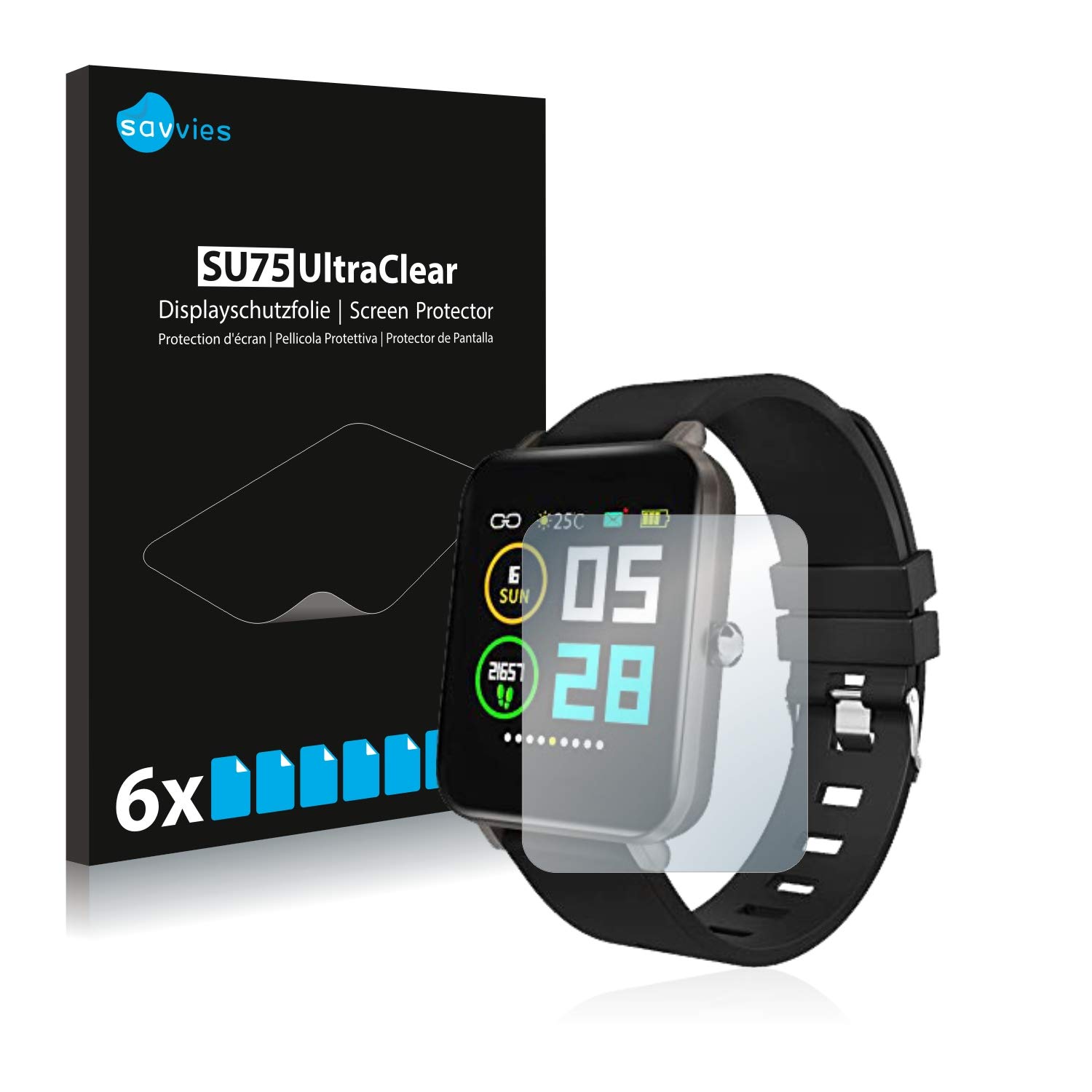 Savvies 6 Pack Screen Protector compatible with Zagzog Z 1.54" Protection Film Clear