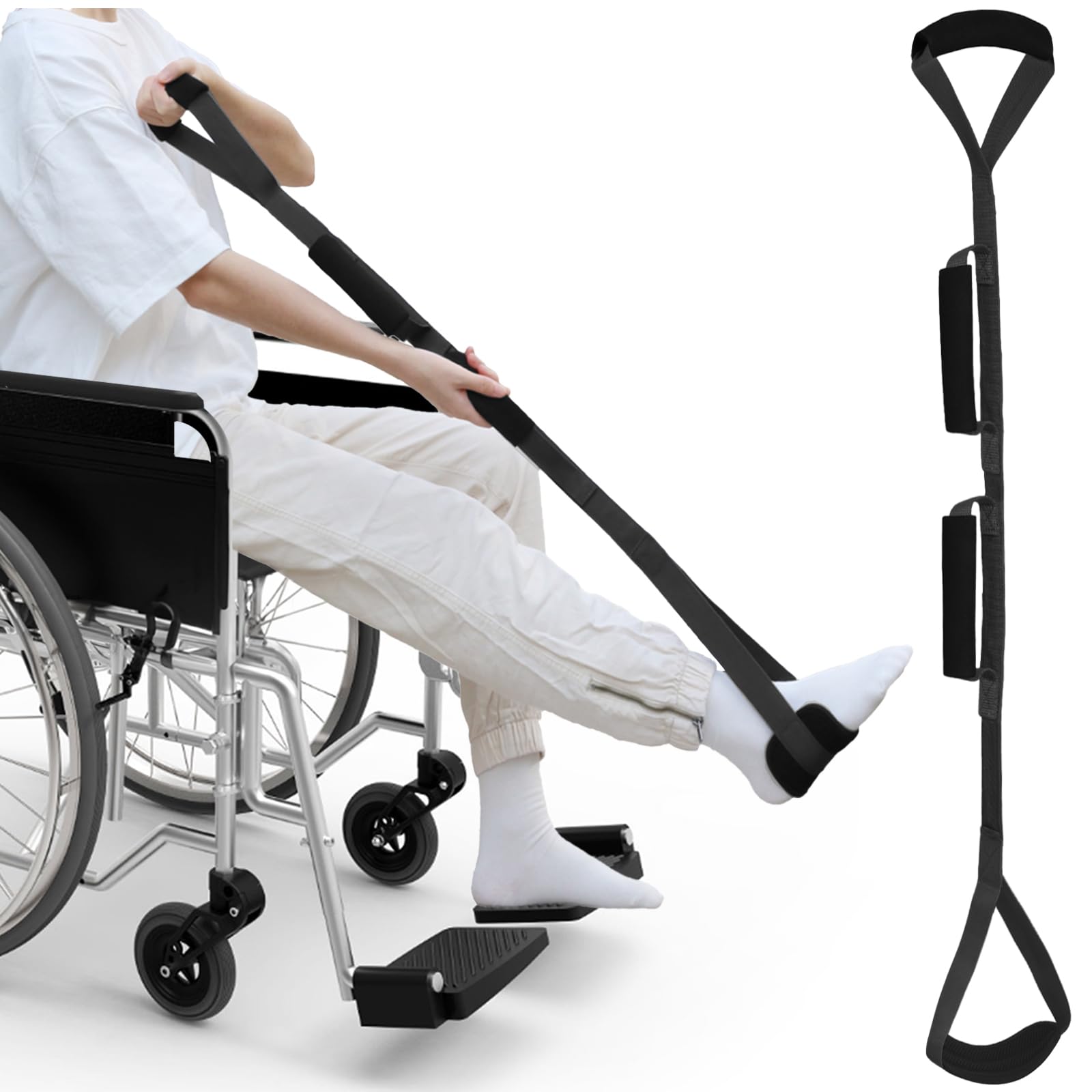 Buy 42 Inch Long Leg Lifter, Rigid Leg Lifter Strap with EVA Handgrips &Foot Loop, Leg Lifter