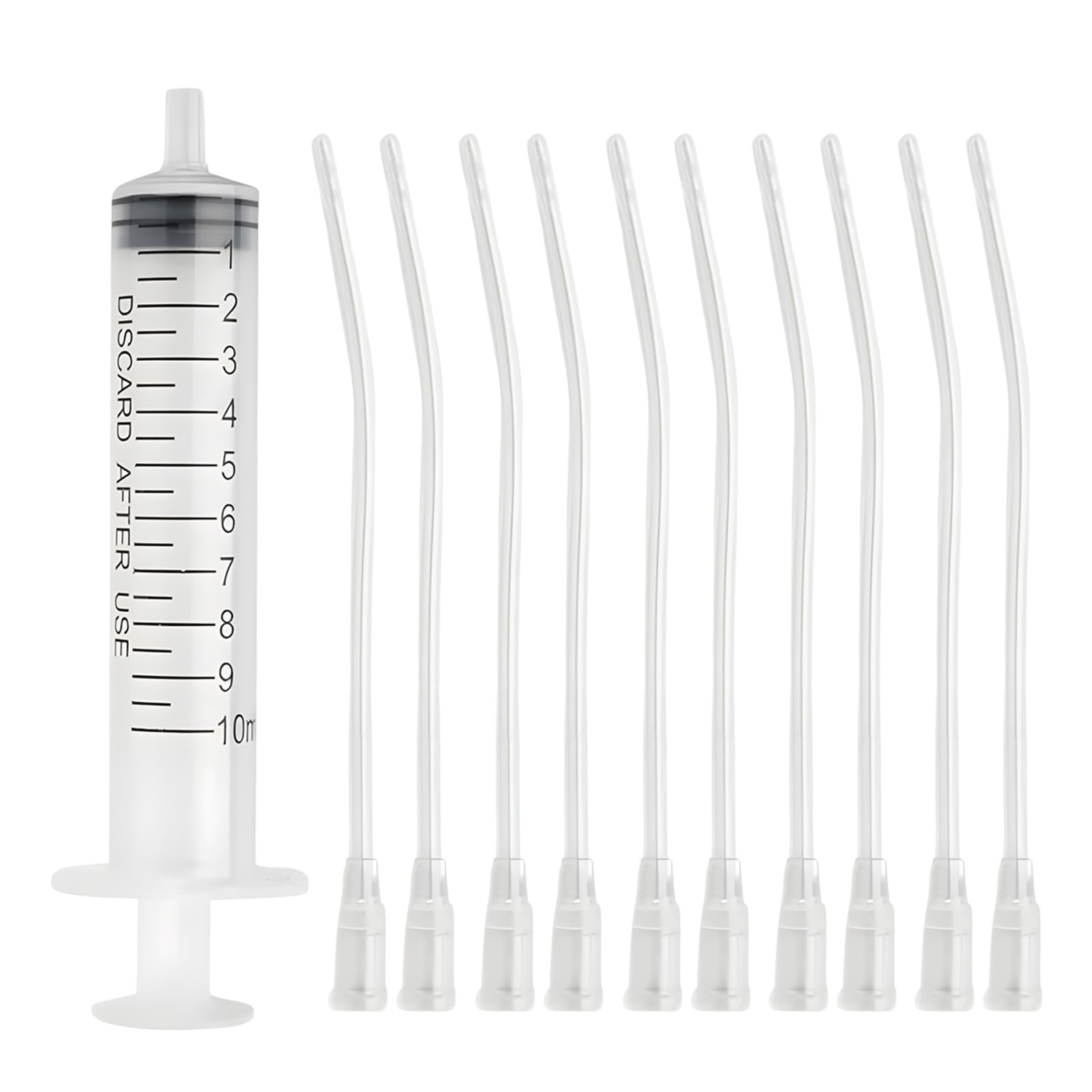 10 jeringas con manguera, jeringas de alimentación para pájaros jóvenes, 10 ml, accesorios para palomas, alimentador, herramienta de alimentación manual para alimentación de agua, aves lecheras, loros