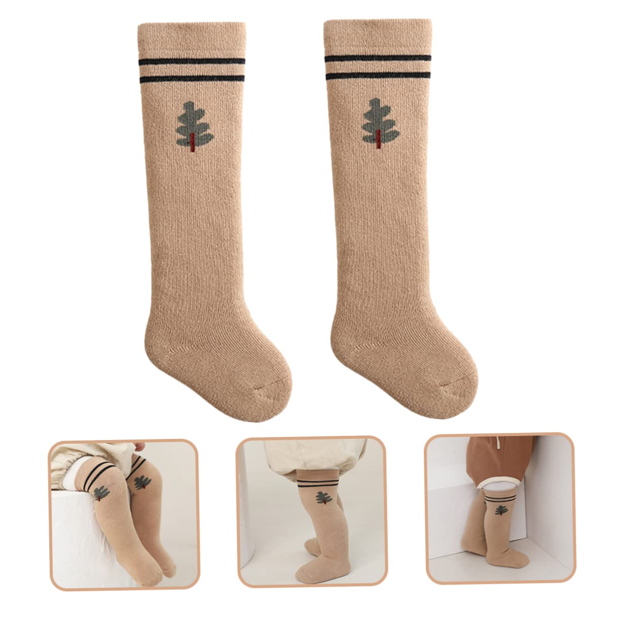 Kisangel 5pares Calcetines Largos Antideslizantes Para Bebés Gruesos y Cálidos Transpirables Para Invierno Unisex Talla Años