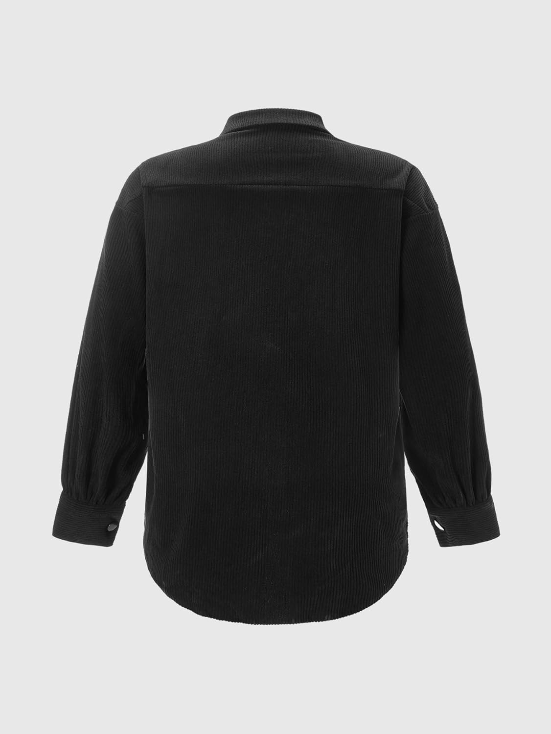 Women's Corduroy Shirt Jacket Vintage Button Down Collared Long Sleeve Shacket with Pockets - Image 2