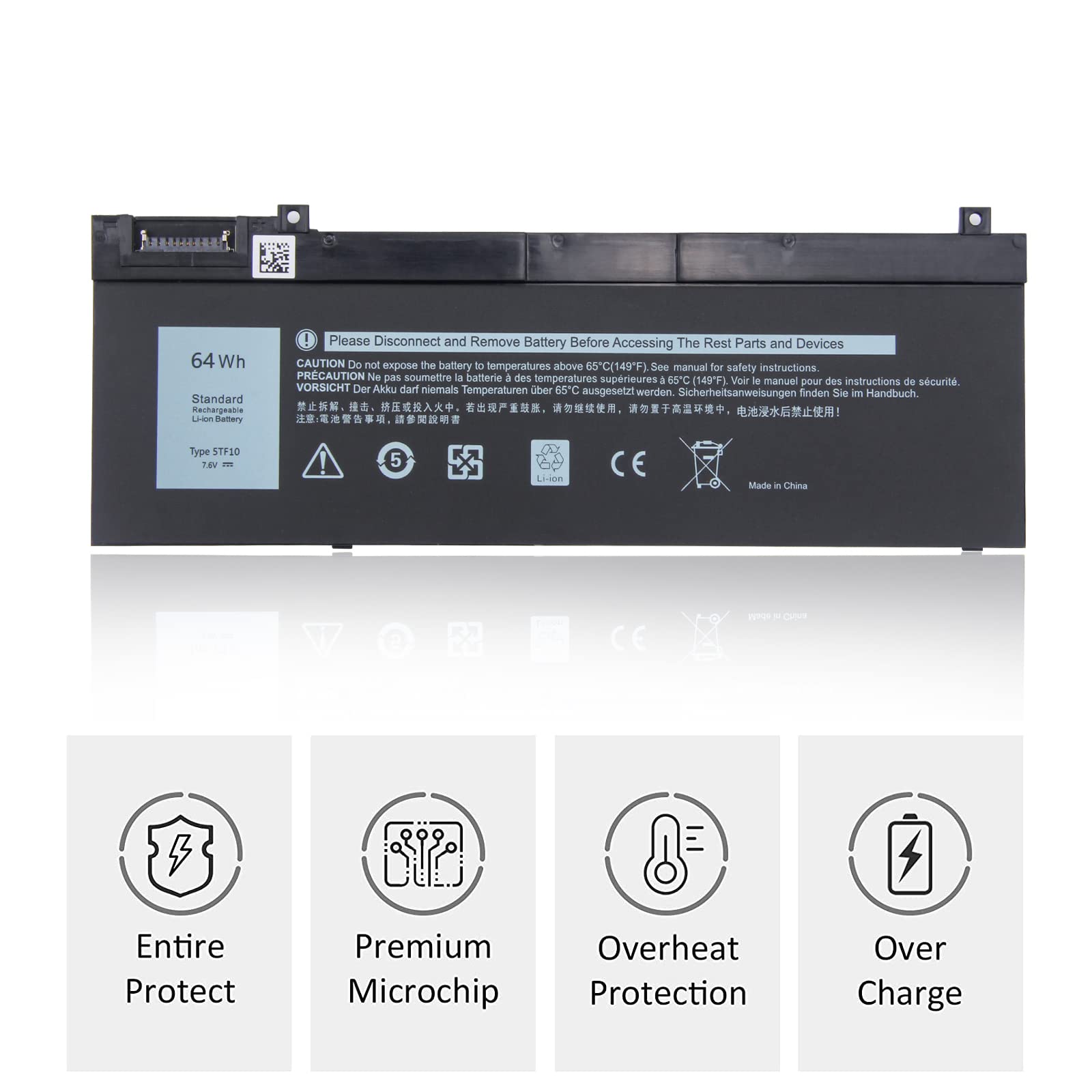 KingSener NYFJH batterie d'ordinateur portable pour DELL Precision 7530 7730 7540 7740 série P34E P34E001 P34E002 P74F P74F001 P74F00 11.4V 97Wh  7