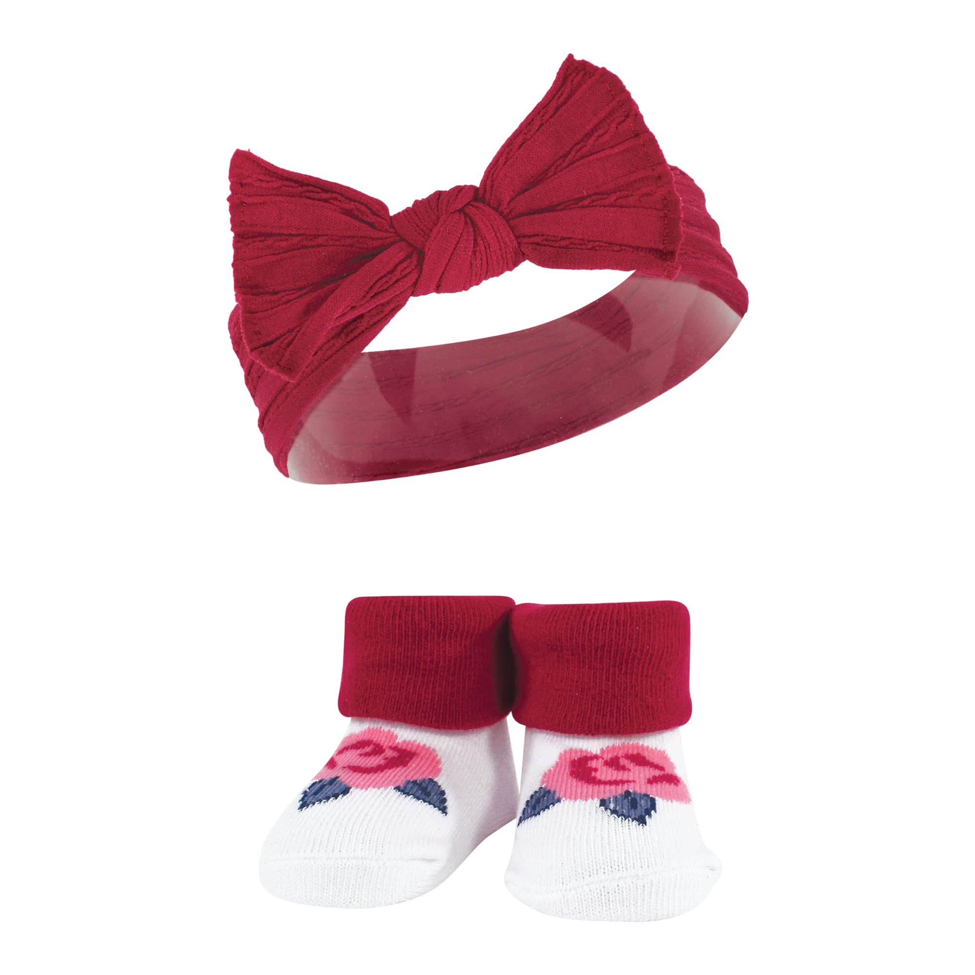 Hudson Baby Dziewczęca opaska na głowę i skarpetki zestaw upominkowy, Różowy niebieski 6-częściowy, 6 Count (Pack of 1)
