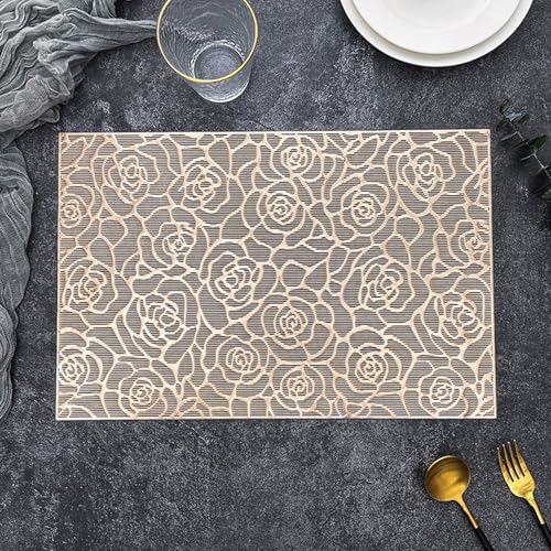 Set de table rectangulaire PVC lavable KnSam, la solution anti-tache chic pour repas de mariage