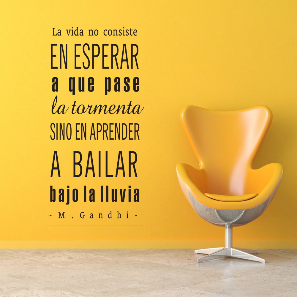 Vinilo frase “ la vida no consiste en esperar… “ Vinilos decorativos vinilo frases motivadoras para pared. Vinilo para decorar habitaciones. DC-16041 (Vinilo de corte, 240x120cm)
