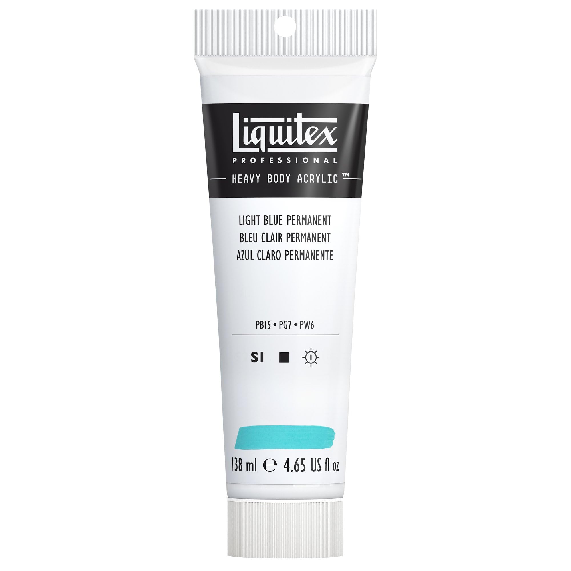 Liquitex 1047770 Professional Heavy Body Acrylfarbe in Künstlerqualität mit ausgezeichneter Lichtechtheit in buttriger Konsistenz, 138ml - Hellblau Permanent