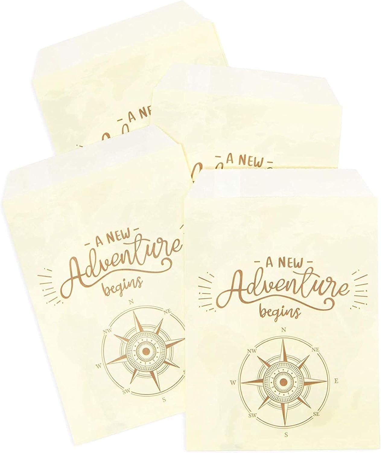Paper Goodie Bags for Party Favors, A New Adventure Begins (5 x 7.5 In, 100 Pack) : Home & Kitchen