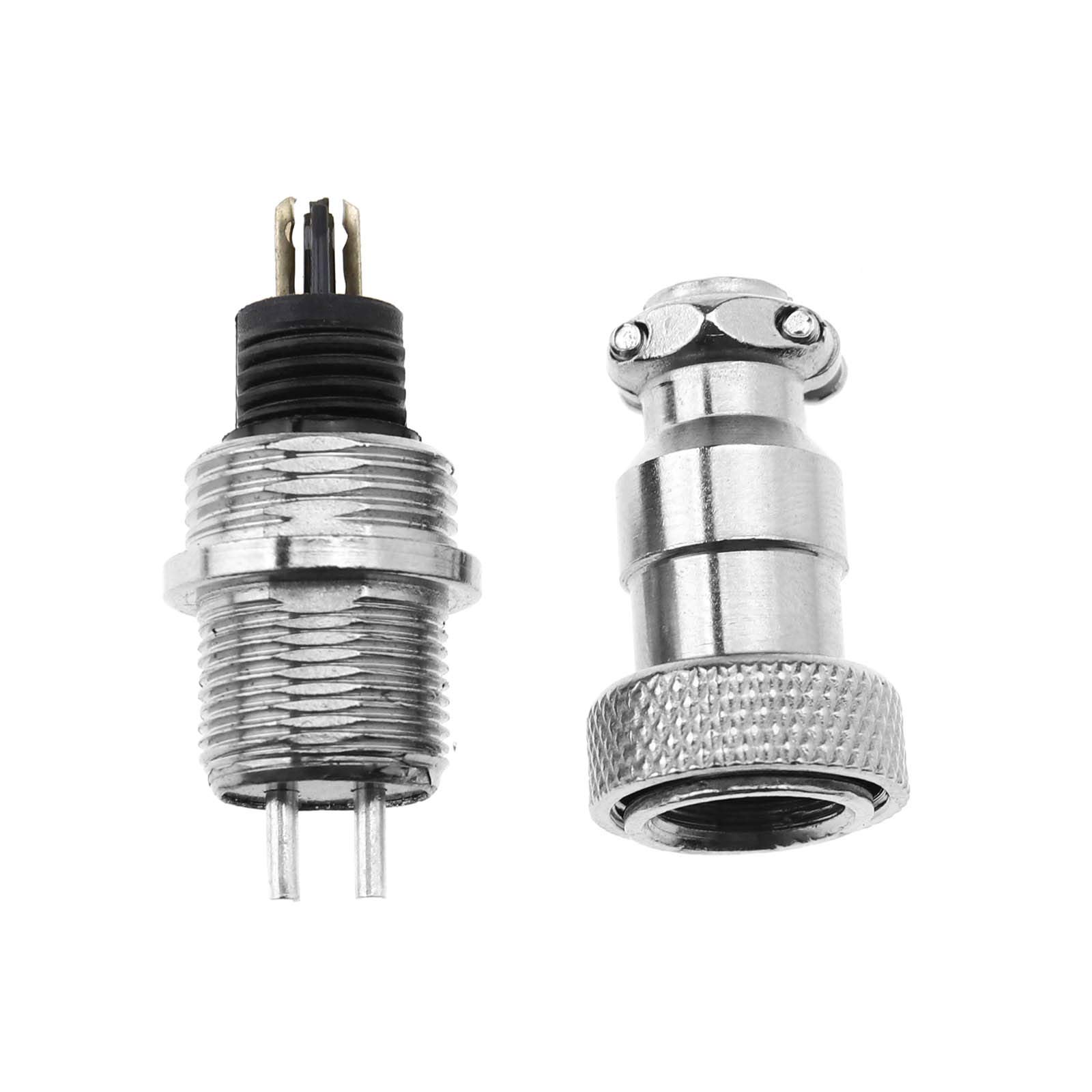 OTOTEC 10 x GX12 Aviation Plug 2 Pin Connettore Set Metallo Maschio Femmina Filo Tipo Vite Cavo Pannello 12mm Filettatura