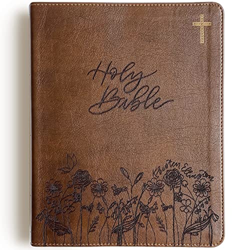 Hand Illustrated & Laser Engraved NIV Journaling Bible, Personalized Gift, Custom Name Engraving Available