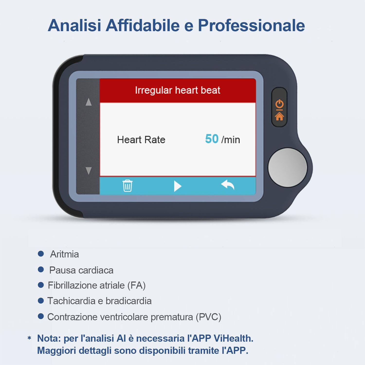 CheckMe Plus Monitor ECG per Uso Domestico,Funzione di Analisi ECG,30s/60s/5min ECG Portatile con Visualizzazione in Tempo Reale, Registra Prima, Carica Dopo, Memoria Illimitata (Smartphone/PC)