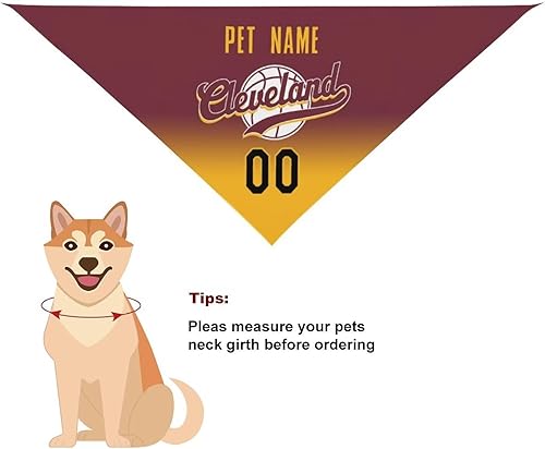 Miniatura 38 de Bandana personalizada para perro de baloncesto para perro, bufanda para mascotas, color del equipo con nombre y número de nombre, regalos