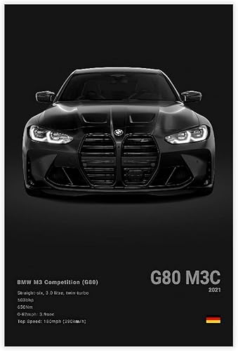 Póster de automóvil BMW de lujo de carreras deportivas, impresión en lienzo moderno para sala de estar, dormitorio, oficina, garaje, regalo, sin
