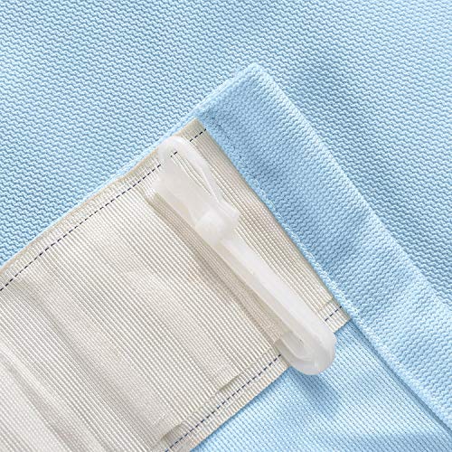 Macochico Blue Room Divider Curtains Privacy Cubicle Curtains with Flat Hook Hanging for SPA Lab Curtain Room Divider,15ft Wide x 8ft Tall(1 Panel)