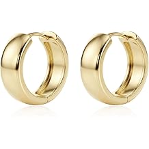 FRUMOS 18K Gold Plated Chunky Hoop Earrings for Women Fashion Thick Gold Hoops Set Jewelry for Birthday Christmas Gifts