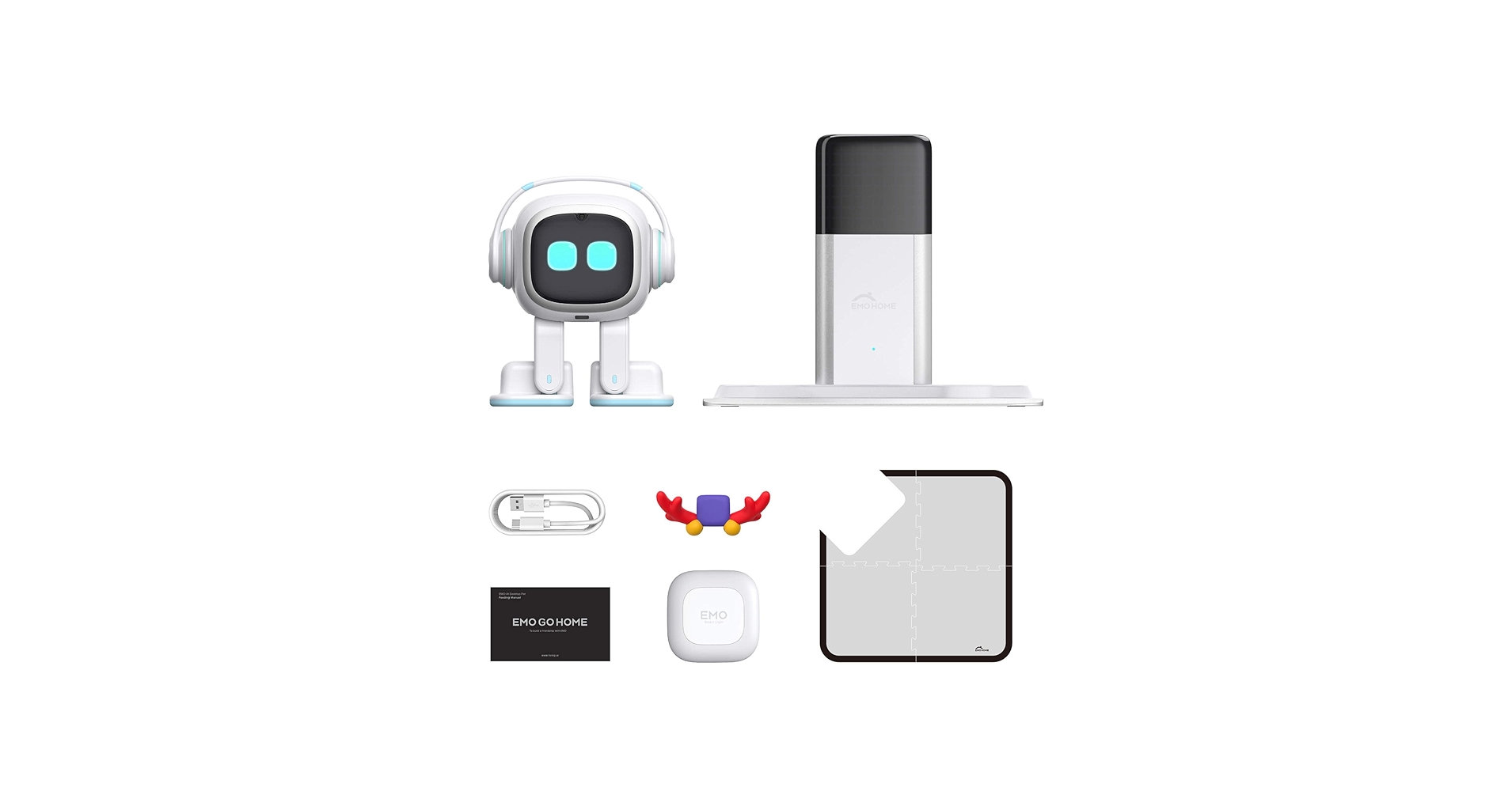 EMO Go Home – White Color | Smart AI Desktop Pet Robot with