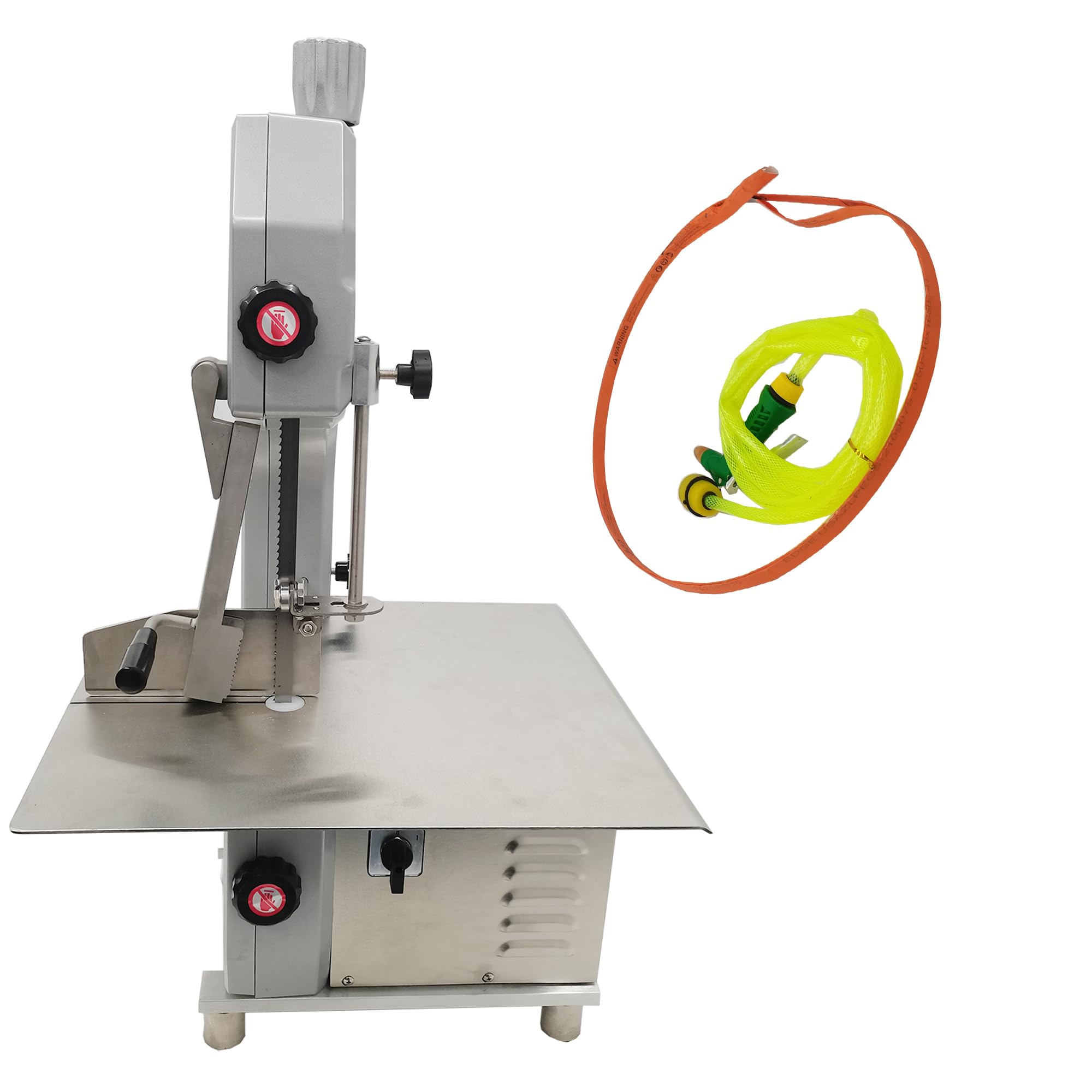 HQHAOTWU Electric Meat Bone Cutting Machine Commercial Table Meat Band Saw Kitchen Stainless Steel Bone Bandsaw Machine 110V 1500W Cutting Thickness 4-200mm