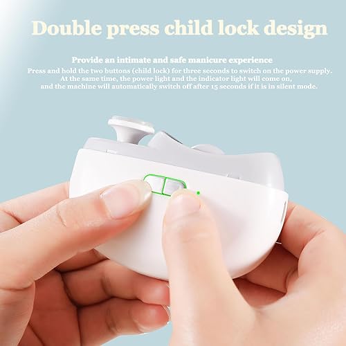 Miniatura 3 de Cortauñas eléctrico para bebés con luz LED, recortador de uñas eléctrico recargable por USB, pulidor de uñas 2 en 1, diseño de lima de uñas