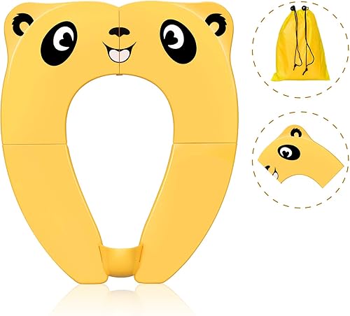 Orinales de viaje, funda de asiento de orinal portátil de viaje para niños, antideslizante, plegable, con bolsa de transporte y protector contra