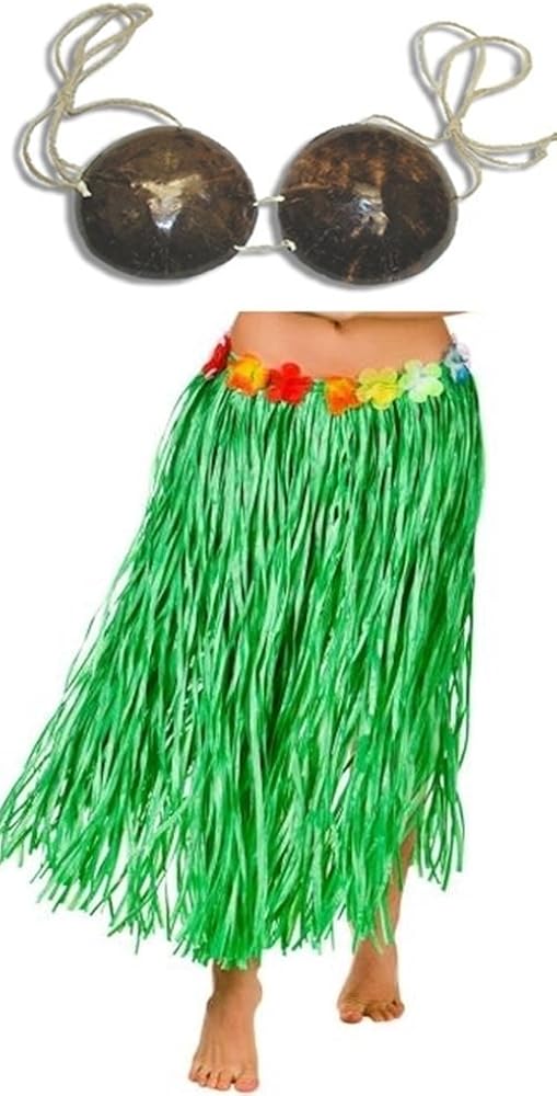 HAPPY DEALS Hula Skirt with Coconut Bra Set