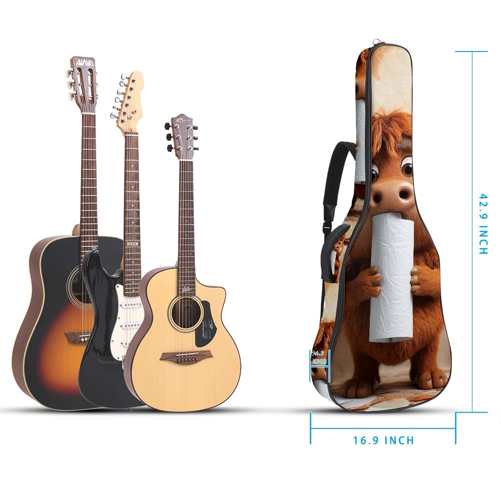 Gitarrentasche, volle Größe, 99 cm, 101,6 cm, 104,1 cm, für Akustikgitarre, Konzertgitarre, 10 mm dick, gepolstert, wasserdicht, mit Tasche, verstellbarer Schultergurt, stoßfest, Mehrfarbig 4