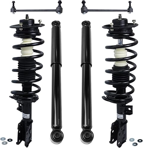 Detroit Axle - Kit de amortiguadores de 6 piezas para Chevy Equinox 2006 Pontiac Torrent 2005-2006 Pontiac Torrent completo 2 puntales delanteros