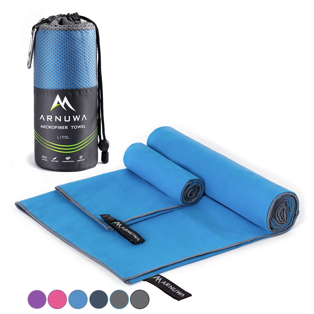 Microfiber Camping Towel Quick Dry Ultra Absorbent Compact, Blue XL
