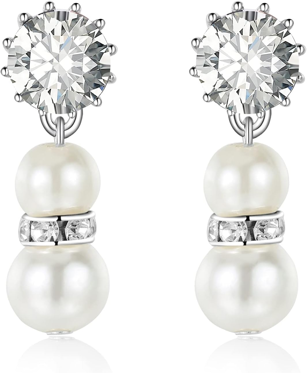 BABEYOND 1920s Gatsby Pearl Necklace Vintage Bridal Pearl Necklace Earrings Jewelry Set Multilayer Imitation Pearl Necklace with Brooch - Image 5