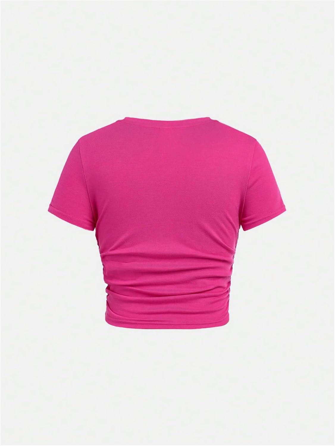 SOLY HUX Girl's Short Sleeve Crew Neck Slim Fitted Basic T-Shirts Summer Tops with Hair Ties - Image 2