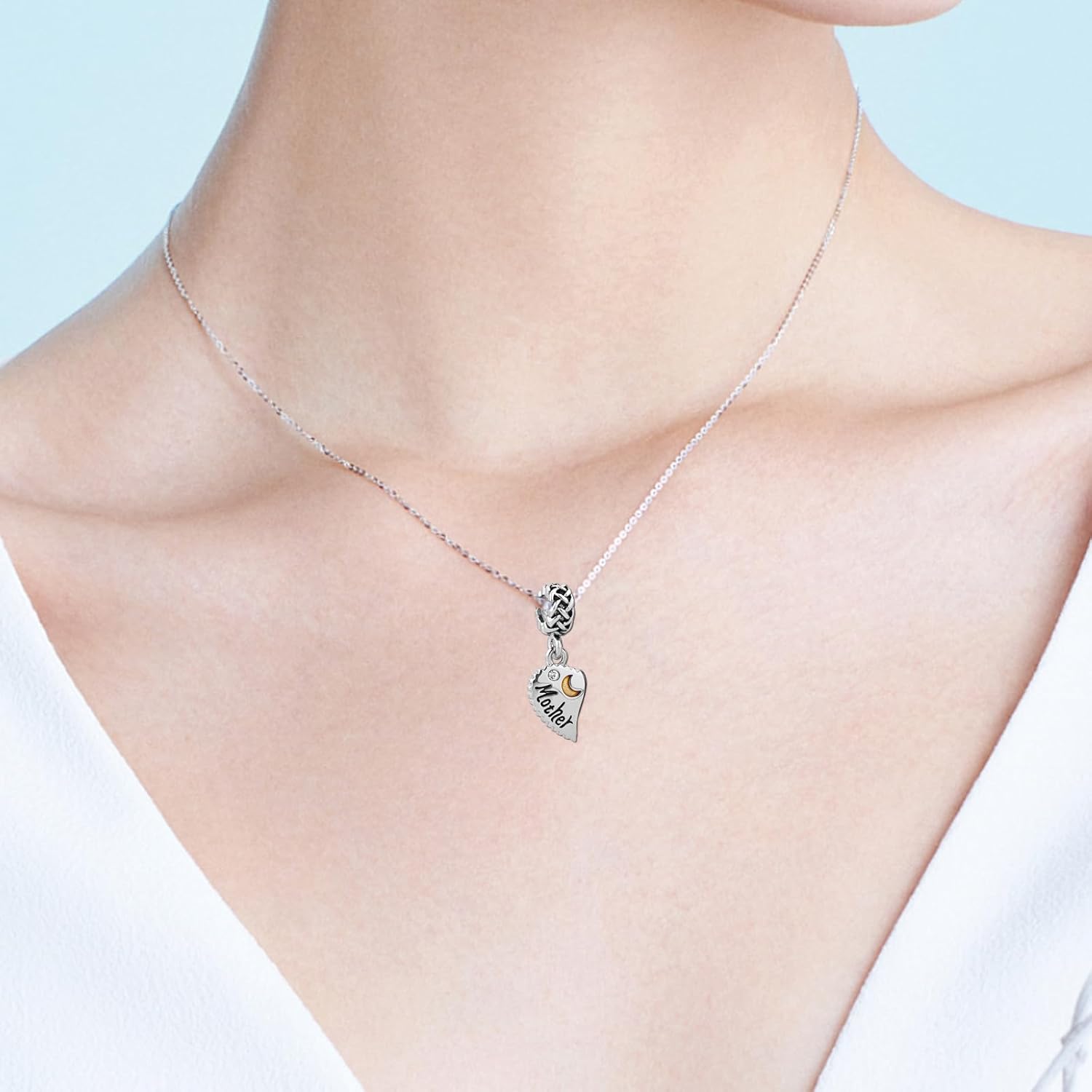 2Pcs Mother and Daughter Matching Heart Couple Necklace Set Mothers Day Birthday Christmas Jewelry Gifts for Mom from Daughter - Image 2