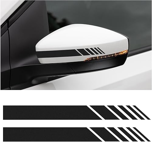 Miniatura 7 de 2 calcomanías para espejo retrovisor de automóvil, impermeables, para espejos retrovisores laterales, universales, anticolisión, a rayas, para la