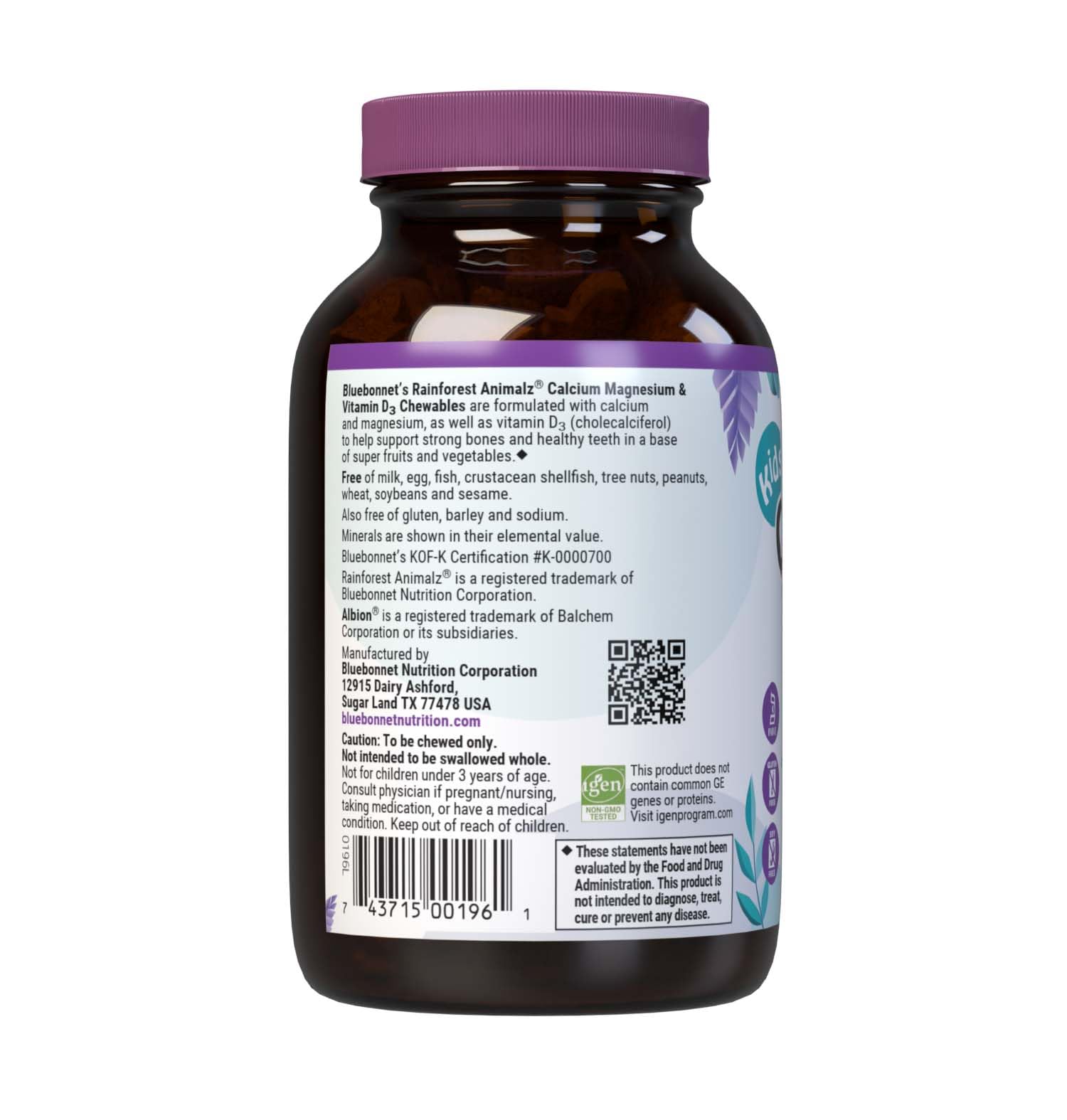 BlueBonnet Super Earth Rainforest Animalz Calcium Magnesium And Vitamin D3 Chews, Natural Vanilla Frosting, White, 90 Count — Amazon image 9