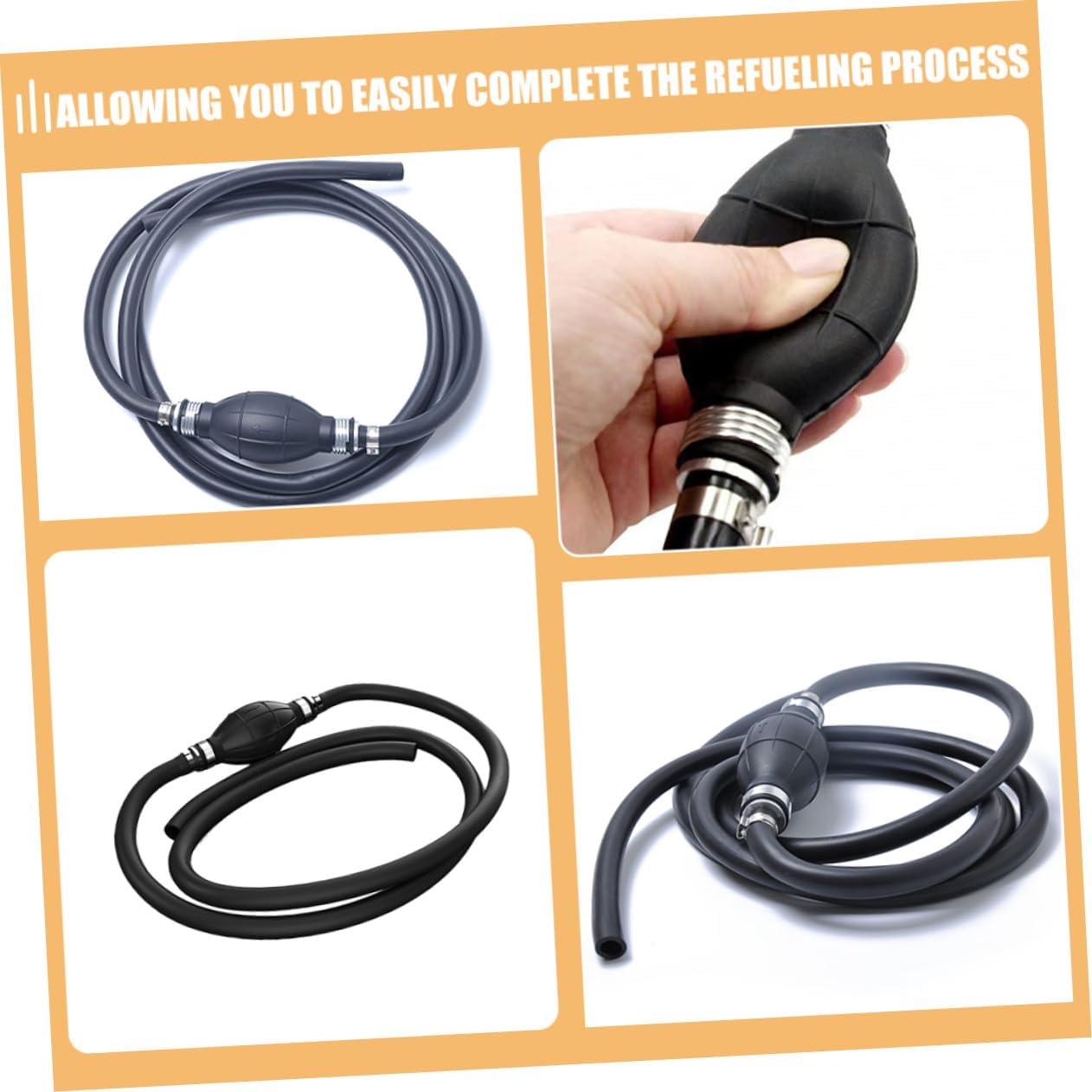 Manual Oil Transfer Pump for Gasoline with One-way Aluminum Alloy Nbr Construction Easy Hand Operation Fuel Siphon Pump for Car Refueling