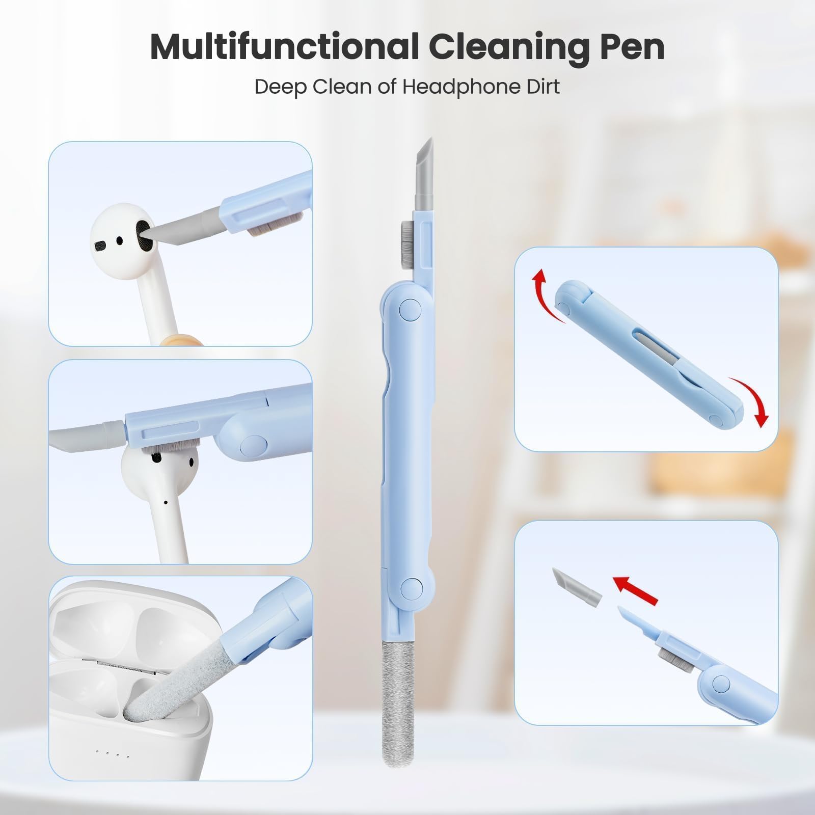 Kit Pulizia 7 In 1 Per Tastiera E Dispositivi - Penna, Spazzole, Spray, Panno - Foto 5