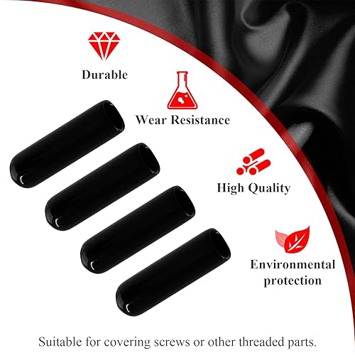 Miniatura 3 de 120 tapas de extremo redondas de PVC de 14 pulgadas (0.236 in) de diámetro interior, protectores de rosca de tornillo flexibles, tapas de extremo de