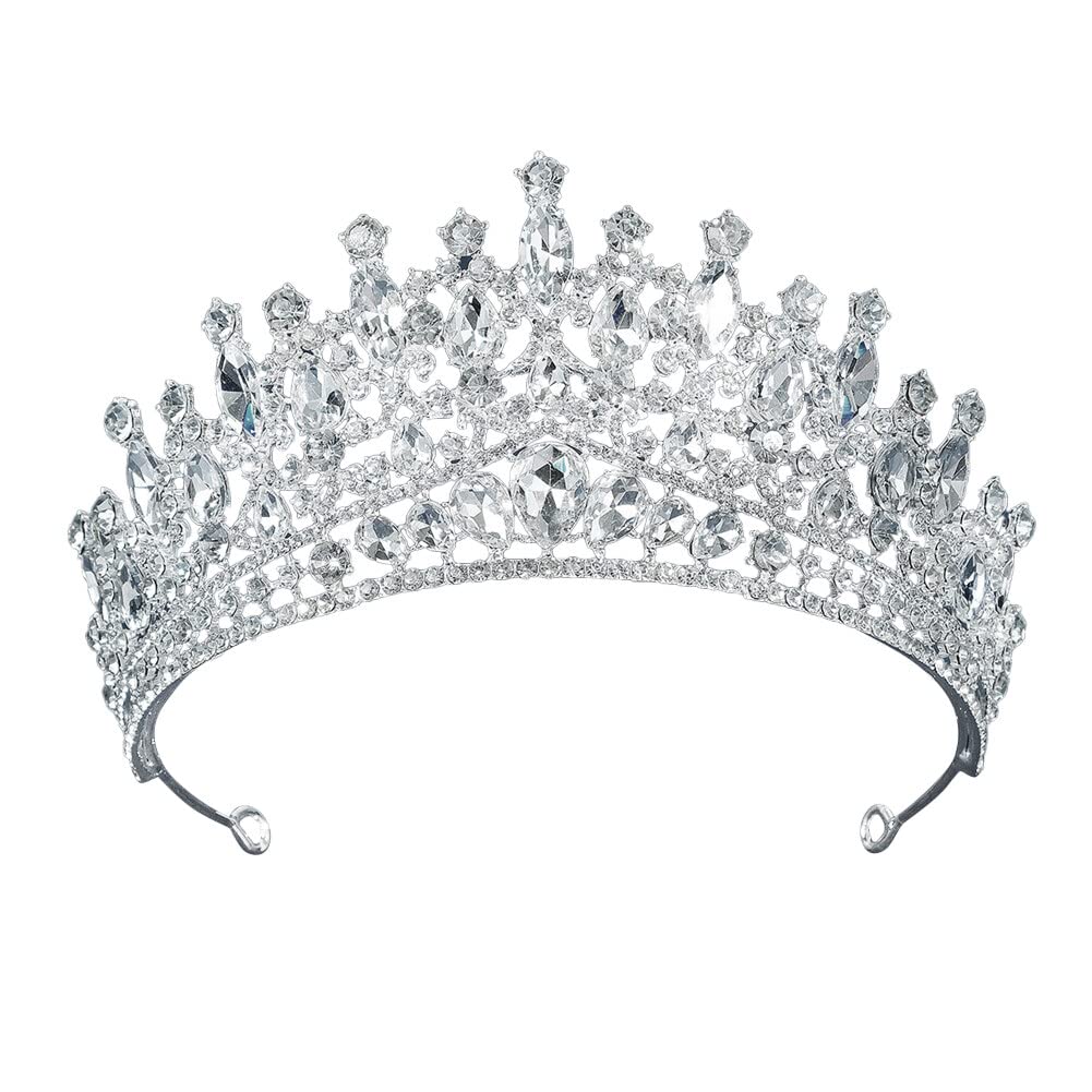 LICHENGTAI Tiara Corona de Cristal para Novia, Elegante Corona de Diamantes de Imitación Princesa Tiara Boda Tiara Corona para Bodas Bailes de Graduación Desfiles Fiestas